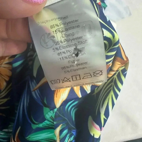 NWT Grace Karin One Piece tropical floral print Swimsuit size large - Picture 12 of 13